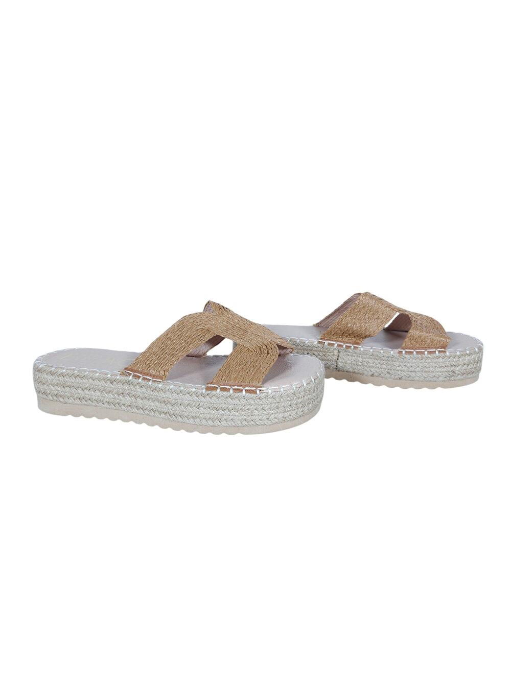 Beach by Matisse Womens Sandals 9 Tan Platform Woven Criss Cross Espadrille Chic